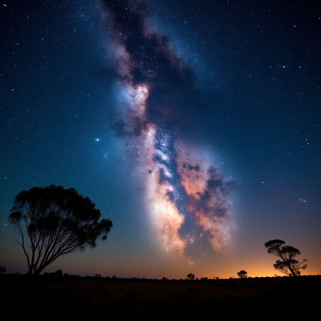 Milky Way over Australian landscape